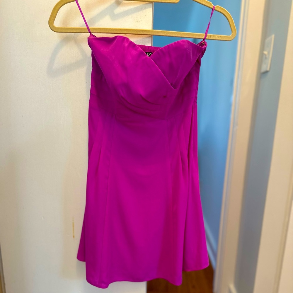 Magenta Strapless Mini Dress